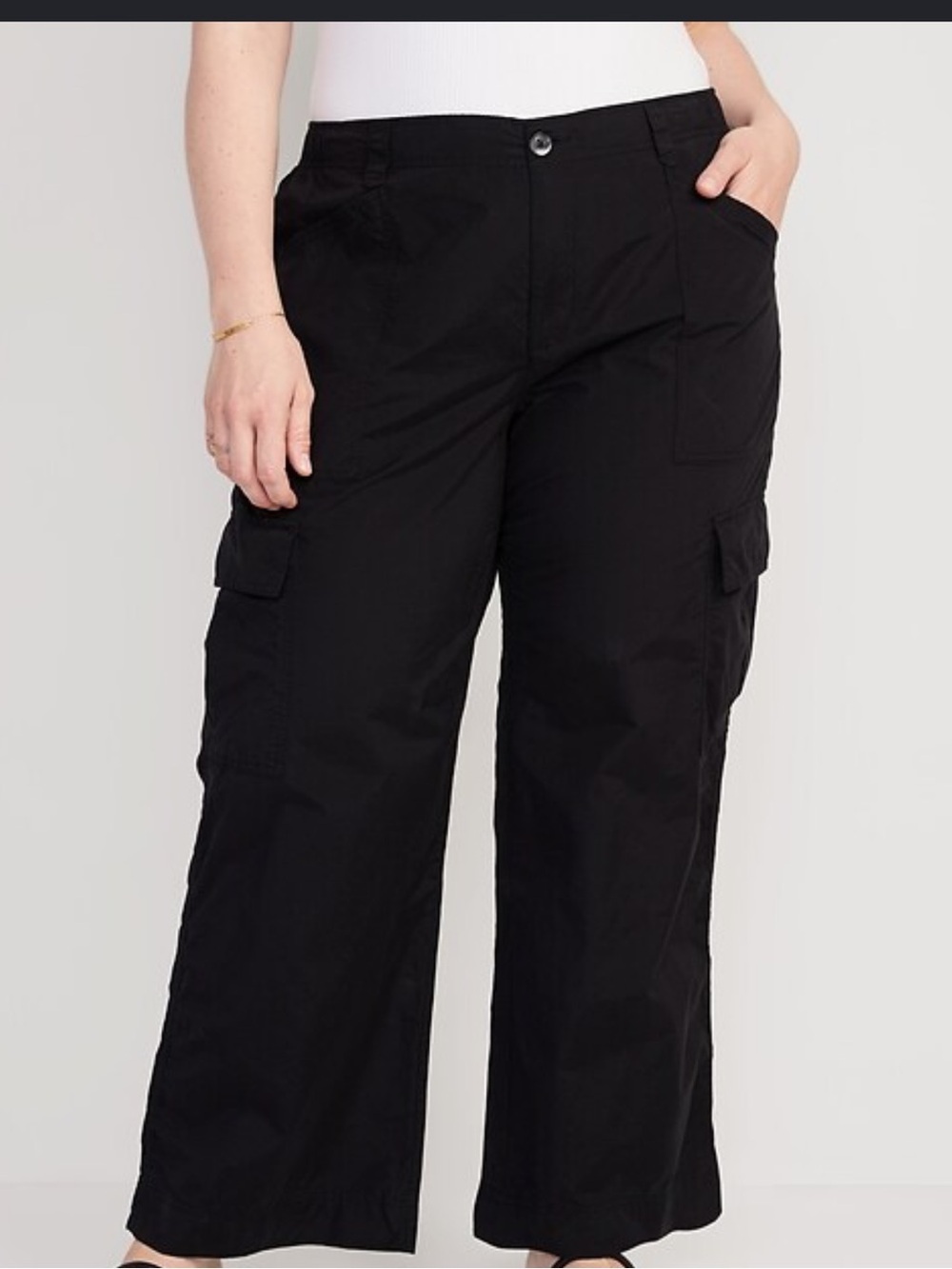 Old Navy Black Wide-Leg Cargo Pants XXL